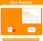 Two Pocket Folders, PANDRI 30 Pack 2 Pocket Folders, Letter Size Paper File Folder for School Office Home Business, Orange