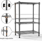 M MZG 450 lbs Steel Storage Shelving 3-Tier Utility Shelving Unit Steel Organizer Wire Rack for Home,Kitchen,Office (11.8" D x 17.7" W x 26.3" H) | 450 lbs, for Home, Kitchen, Office