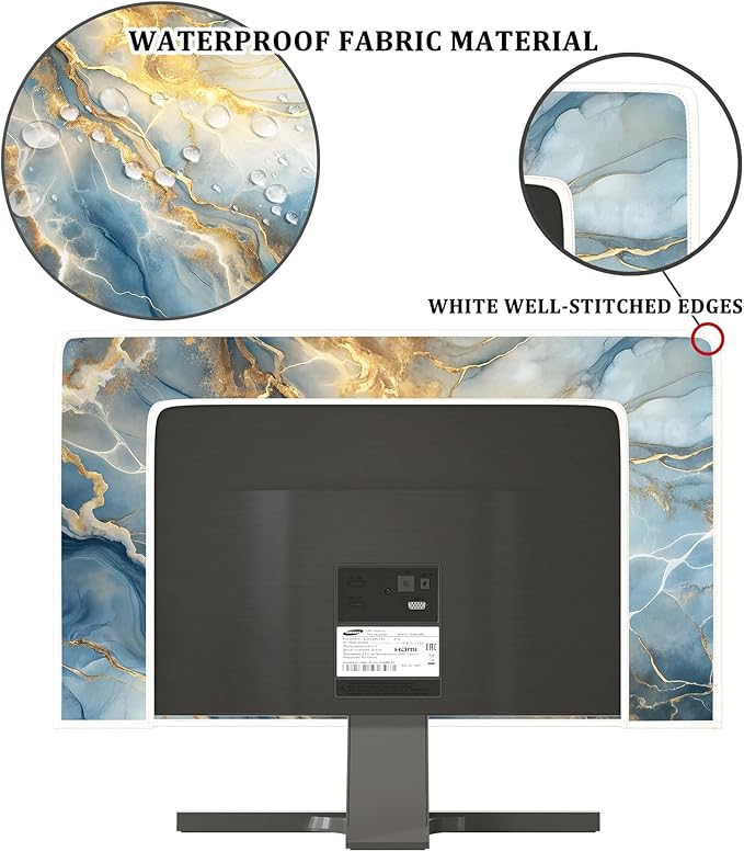 Baocicco Gold Blue Waterproof Screen TV Cover 40, 41, 42, 43 Inch Modern Full Body Covers for Television Screen Panel Case TV Sleeve Compatible with Television LCD LED PC, Desktop and Home TV