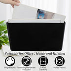 Tenceur 12 Pcs Plastic Single Pocket Wall Mount File Holder with Double Sided Adhesive Tape and Screws Wall File Hanging Folder Letter Paper Mail Organizer for Office Home Classroom(Black)