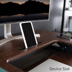 VIVO 36 inch Height Adjustable Stand Up Desk Converter, V Series, Quick Sit to Stand Tabletop Dual Monitor Riser Workstation, Dark Walnut Top, Black Frame, DESK-V000VD