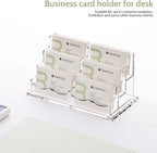 YUXUN Business Card Holder Display for Desk,Clear Acrylic Cards Stand for Men and Women,6 Slots 3 Tier Multiple Business Card Organizer (6slots)…