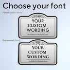 Custom Decorative Outdoor Metal Sign - Personalized Aluminum Driveway Sign, Waterproof, Made In USA - Design 1 Metallic Silver 36x24 In