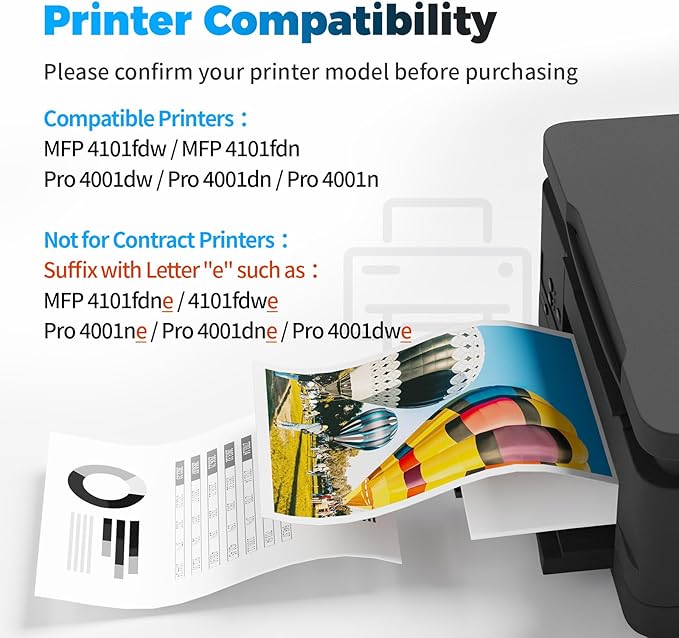 148A Toner Cartridge (with Chip) Compatible Replacement for HP 148A 148X W1480A W1480X Compatible for HP Pro 4001dw 4001dn 4001n MFP 4101fdw 4101fdn Printer (2 Black)