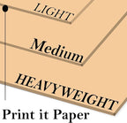 Print It - Vellum Bristol Colored Cardstock Cover Paper, 67 Lb, 8.5" X 11”, Heavyweight Colored Cardstock for Crafts, School, Invitations, And Office Use - Decoration Drawing 250/Case-Tan