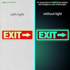 iSYFIX Exit Signs with Directional Right Arrow - 6 Pack 12x4 Inch Glow in the Dark for Business, School, Office, Warehouse - Durable 40 Mil Polystyrene, UV Laminated, Waterproof, Scratch & Fade Resistant