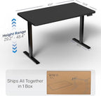 VIVO Electric 43 x 24 in Standing Desk, Memory Height Adjustment, 1B Series, Holds 220 lbs, Black Top, Black Frame, DESK-1B4B