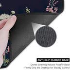 Auhoahsil Mouse Pad, 12 x 10 in Flower Theme Computer Mouse Pad for Desk, Premium-Textured Non-Slip Rubber Stitched Edges Waterproof Square Mouse Mat for Gaming Work Wireless Mice, Black
