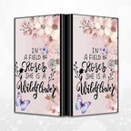BWEGRHE Slim Credit Card Holder, Sakura Butterfly RFID Blocking Metal Wallet for Men & Women, Aluminum Minimalist Hard Case Pocket-Sized Business Cards Organizer (Fits Up to 10 Cards)