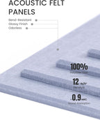 Fluxynara Large Felt Bulletin Board 48" x 36" Cork Board Alternative-12 Pack with 70 Safe Removable Adhesive Tabs, Cork Boards for Walls Cork Board for Home Office Classroom Pin Board-Soft Periwinkle
