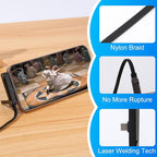 Sideways Phone Charger, 2 in 1 Invisible Holder Charger Cable, 240W Braided Fast Charge Cable with Built-in Phone Stand, 240W Fast Charging Cable for Smartphones Tablets