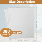 Silunkia 300 Sheets Grey Cardstock 8.5 x 11 Certificates Paper, 75lb Premium Gray Card Stock Printer Paper for DIY Cards Making, Greeting Cards, Party Invitations, Business Cards, Anniversary