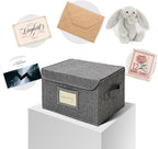 Vienrose Greeting Card Organizer Storage Box with 20 Removable Dividers, 84 Self-stick Labels, Perfect for Photos, Envelopes, Scrapbooking, Paper, Stickers Holder 2 Pack Grey