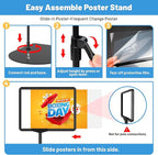 VAIIGO Sign Holder Stand 8.5 x 11, Adjustable Poster Stand for Table Top & Floor, Signage Display Stands, Floor Standing Sign Holder for Advertisement, Tradeshow, Store, Business, 2 Pack