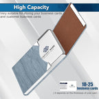 Business Card Holder with Ultra Slim Design, Business Card Case with Premium PU Leather, Suit Pocket Metal Card Holder for Women/Men, Magnetic Closure Quick Access Cards