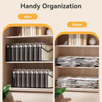 ABC life 8 Pack Plastic Expanding File Folder, Folders for Documents with Snap Closure, Black File Folder Organizer Holder, Transparent Accordion File Pouch,Large Capacity, Fit Letter/A4 Size - Black
