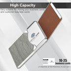 Business Card Holder with Ultra Slim Design, Business Card Case with Premium PU Leather, Suit Pocket Metal Card Holder for Women/Men, Magnetic Closure Quick Access Cards
