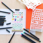 Tebik 80 Pack Planner Colored Pens, 72 Colors Drawing Pens with 8 Stencils, Fineliners for Journal Planner Note Calendar Writing Coloring, Drawing & Detailing School Office Art Supplies