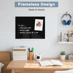 Magnetic Glass Whiteboard for Wall, 16" x 12" Glass Dry Erase Board, Large Frameless White Board for Home and Office - Black