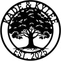 Custom oak Tree of Life, Oak Tree Family Monogram, Custom Metal Signs, Personalized Wall Art, Split Letter Monogram, Metal Wall Decor, Last Name Sign, Family Name Sign, Dad Gift
