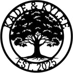 Custom oak Tree of Life, Oak Tree Family Monogram, Custom Metal Signs, Personalized Wall Art, Split Letter Monogram, Metal Wall Decor, Last Name Sign, Family Name Sign, Dad Gift