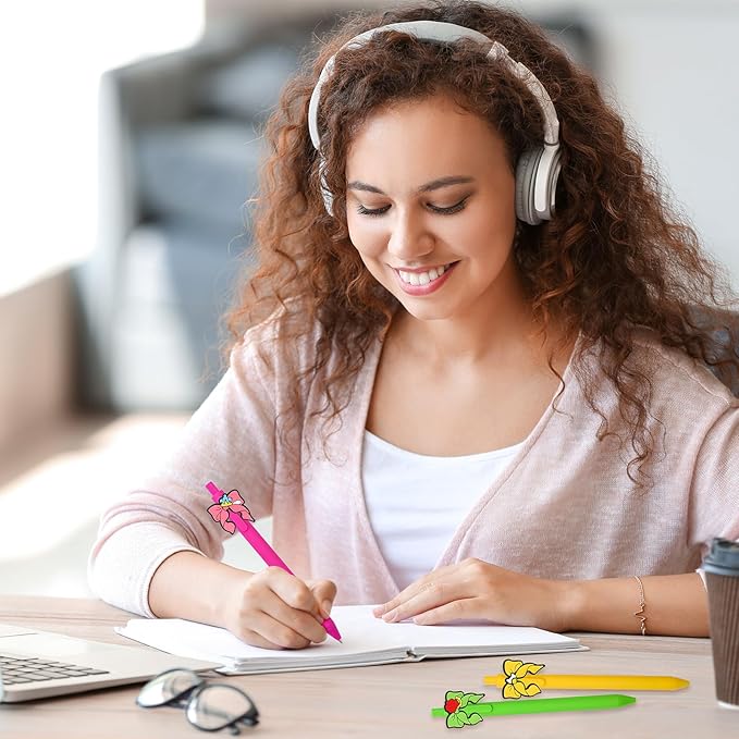 Bow Pens 10Pcs Novelty Gel Pens Coquette Aesthetic Colorful Bowknot kawaii Black Ink Pen Funny Ballpoint Pen Bulk Cute Bows Student Office Supplies Party Favor Back to School gifts for Girls Women