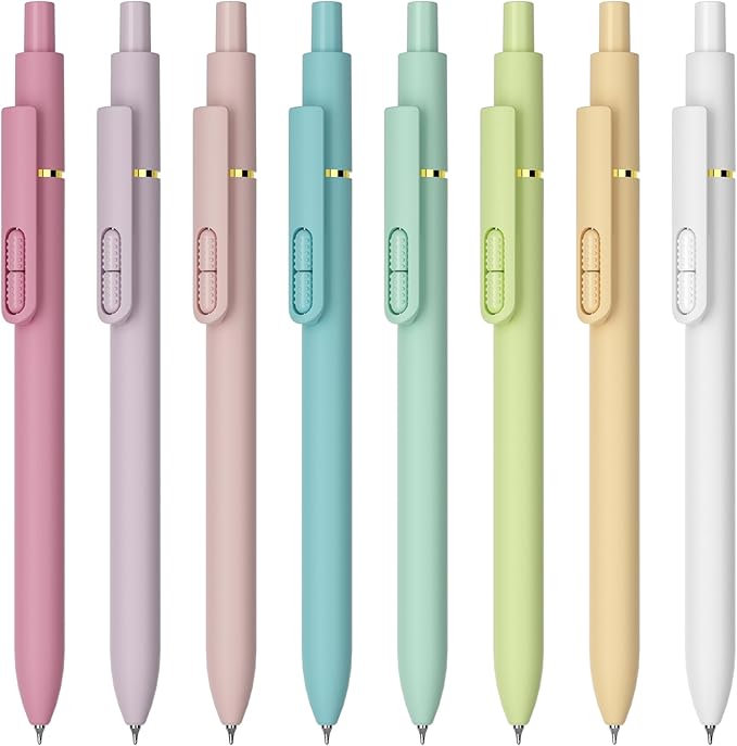 inkipen- 8 Pack Pens, Gel pens Black Ink, Fine Point(0.5mm),Quick-Drying Smooth Writing,School and Office Supplies