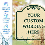 Custom Decorative Sign, Personalized Metal Sign for Business, Driveway, Home, Airbnb, Office Door Plaque, Ivory Sign, 12x12 Inches, ACM, Fade Resistant, Made in USA by Sigo Signs