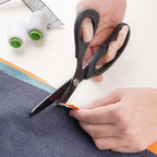 Zicolu 9 inch Black Office Scissors All Purpose, Sewing Scissors for Fabric Cutting, Sharp Titanium Coated Blade, Comfort Grip Soft Handles for Diy Craft, Paper, Art, School, Home