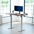 VIVO Electric 60 x 30 in Standing Desk, Memory Height Adjustment, 1B Series, Holds 220 lbs,Dark Walnut Top Gray Frame, DESK-KIT-1G6D-30