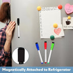 Kosiz 200 Pcs Magnetic Dry Erase Markers Fine Point Tip Whiteboard Markers with Eraser Cap Magnetic Dry Erase Pens Erasable Pens for Whiteboard Dry Boards(Black, Red, Blue, Green)