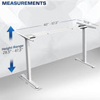 VIVO Dual Motor Electric Sit Stand Desk Frame, 220 lbs Capacity, Memory Controller Height Adjustment, Frame Only, White, DESK-E-200W