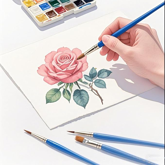 50Pcs Drawing Pen Set, Loose Brush Washable Art Brush, Suitable for Students, classrooms and Handicraft Painting, Graffiti, Watercolor Painting and face Painting Blue-50pcs（Mix）