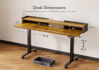 Claiks Standing Desk with Drawers, Adjustable Stand Up Electric Standing Desk Adjustable Height with Storage Shelf and Splice Board, 63 Inch, Rustic Brown
