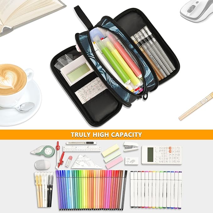 BOENLE Gorilla with Crown Pencil Case Box Boys Girls Large Pencil Pouch with Zipper Compartments Big Capacity Stationery Pen Bag Organizer for Kids Teens Adults School