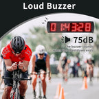 5 Inch 6-Digit LED Race Timer, Running Event Gym Timer for Countdown/Count Up, 12/24 Hour Real Time, Stopwatch with Remote Control, Portable Large Wall Clock（Button+Tripod）