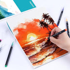 Hapikalor 8"x10" Watercolor Paper Pad, 1-Pack, 140lb/300gsm Artist Painting Drawing Paper Book, Art Supplies for Adults Kids, Watercolors, Watercolor Paint Set, Sketchbook, Journal, Teal