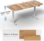 VIVO Electric 71 x 30 in Standing Desk, Memory Height Adjustment, 1B Series, Holds 220 lbs, Reclaimed Wood Top Gray Frame, DESK-KIT-1G7P