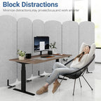 Natwind 5 Panel 122.8 x 71 in Office Room Privacy Protect Space Divider Portable Partition,Wall Folding Cubicle Indoor Freestanding Acoustic Partition Temporary for Office Room