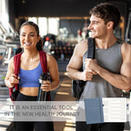 &And Per Se Fitness Workout Journal for Men & Women, Workout Log Book Planner with Daily Diet, Gym Exercise & Training Trackers - Undated, A5 Size, Leather Hardcover (Dark Blue)