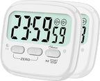 AyayaBoss 2-Pack Magnetic Kitchen Timers for Cooking, Digital Stop Watch Countdown Timer for Kids, Teachers, Classroom, Office, Exercise - Battery Included