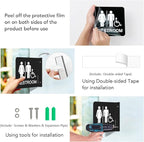 Faittoo Restroom Sign, Bathroom Signs, (4 Pack) 6 x 6 Inches Acrylic Sign, for Office or Business Bathroom and Toilet Door or Wall Decor, Indoor Outdoor Use (Men and women with Handicap)