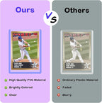 50ct 3"X4" Card Sleeves Hard Plastic - 180pt Hard Card Sleeve, Baseball Card Protectors Hard Plastic, Premium Card Sleeves for Trading Cards, Hard Card Holder for Sports Baseball Football Game Cards