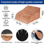 Opuvidity Foot Rest for Under Desk at Work, Ergonomic Under Desk Footrest with Washable Cover for Office, Home & Gaming Leg Elevation Pillow Brown