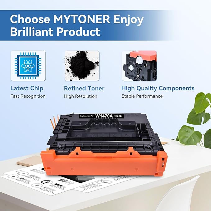 147A Black Toner Cartridge (with Chip) Compatible Replacement for HP 147A 147X W1470A W1470X High Yield Toner for Enterprise M610 M611 M612 MFP M634 M635 M636 Printer (1 Pack)