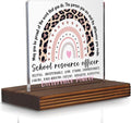 School Resource Officer Appreciation Gift Desk Sign, Rainbow Leopard Print Difference Maker Plaque, Thank You Police School Security Decor PA076