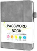 MOSA BEAR Password Keeper Book with Alphabetical Tabs，4.3"x5.7" Small Password Books for Seniors Password Notebook for Internet Website Address Log in Detail(Grey) [Unknown_Binding]