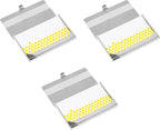 Stephanie Imports Set of 3 Slim & Minimalist Metal Business Card Holder Unisex Case (Silver Band Ridges)