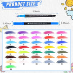 36 Colors Brush & Fine Dual Tip Art Markers Set for Adult Kids Coloring, Dual Tip Colored Pens Markers Quick Drying Without Fading ,Water Based Marker for Calligraphy, Journal ,Doodling,Painting