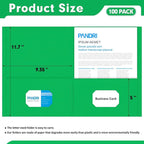 Two Pocket Folders, PANDRI 100 Pack 2 Pocket Folders, Letter Size Paper File Folder for School Office Home Business, Assorted 5 Colors